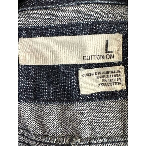 Cotton On blue denim buttoned long sleeves shirt size large - Picture 3 of 10